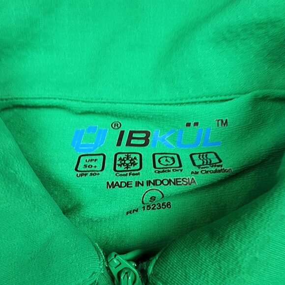 Ibkul 1/4 Zip Pullover Womens Size Small Green Long Sleeve Golf Shirt SPF 50+ - Picture 3 of 6